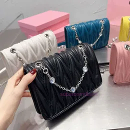 designer Bags Women miumiu CrossBody Bags Classic fold chain bag Wrinkled Leather Purse High Qulity Handbag Chain Pleated Leather Small And Light Clutch