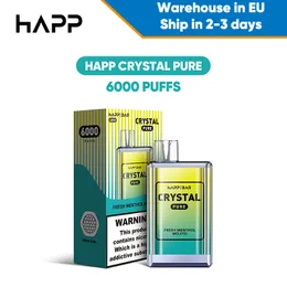 Online-Shopping HAPP Puffs Crystal Bar Vape 7K 6K Puff Vaper Desechables Mesh Coil Einweg-Vapes Vorgefüllte E-Zigaretten 1500 mAh 2% 3% Einweg-Vapers