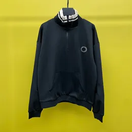 Yüksek kaliteli tasarımcı kapüşonlu moda yarım fermuarlı tasarım ABD boyutu siyah hoodie highend markası lüks erkek hoodie