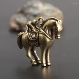 Decorative Figurines Creative Brass Horse And Monkey Cute Statue Key Chain Pendant Home Office Desktop Ornaments Funny Toys