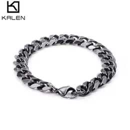 Retro 316 Stainless Steel Brushed Link Chain Bracelets For Men Biker Matte Hand Chain Wrist Wrap Bracelets Cheap Jewelry2563