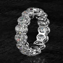 Anillo de diamante de Moissanite de corte ovalado de lujo 100% original de plata de ley 925 Anillos de boda de compromiso para mujeres Joyería nupcial271t