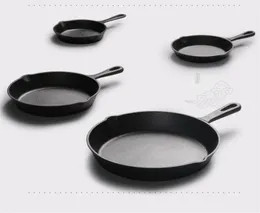 Frigideira de ferro fundido antiaderente 1426cm, frigideira plana, fogão de indução a gás, panela de ferro, panqueca, ovo, cozinha, ferramentas de jantar, panelas4055359