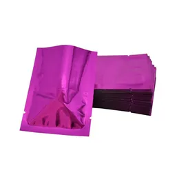 8 12cm 200pcs Lot Purple Top Open Up Aluminum Foil Packging Bag Heat Seal Tea Snack Food Vacuum Mylar Packing Bag Coffee Pack Stor229H