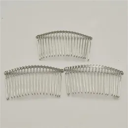 50pcs siyah altın gümüş 20 diş düğün gelin diy tel metal saç tarak klipsleri