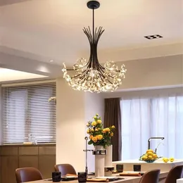 Moderno criativo dandelion flor lustre led sala de estar restaurante loja roupas decoração para casa bouquet lâmpada 19 cabeças chande220b