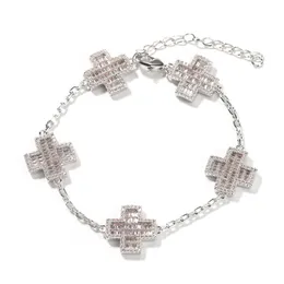 Nova chegada cruz pulseira luz luxo laboratório diamante incrustado nicho design pulseiras versáteis para mulher