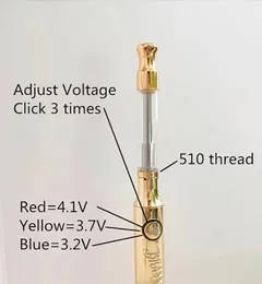 Original Brass Knuckles Batterie 900 mAh 510 Gewinde 30 Stück Batterie mit Display 3,2 V-4,1 V Gold, Holz und Stahl, gemischte Farben