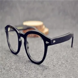 サングラスフレームジョニーデップメガーズトップ品質のブランドラウンド眼鏡フレーム男性と女性の近視眼鏡メガネフレームShippi270r