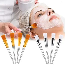 Pincéis de maquiagem 1 pcs escova de máscara de cabelo macio ventilador reutilizável plana diy aplicador de lama limpeza facial ajuda ferramentas de cuidados com a pele acessórios