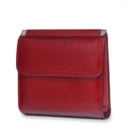 Wallets Mini Women's Wallet Magnetic Clasp Short Alligator Luxury Small Ladies Female ID Card Holder Clutch Bag Money Bags