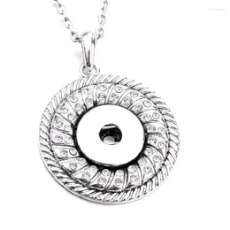 Pendant Necklaces Sublimation Zircon Round Pendants Button Necklace Jewelry 006 Consumable 20pcs/lot