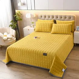 Bedspread Solid Color Soft Crystal Velvet Bedspread Thicken Blanket Winter Bed Covers Quilt Bedspreads Bed Sheet King Queen Single#/L 231214