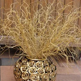 Simulazione di piante artificiali lunghe 46 cm, erba dorata, ornamenti natalizi, glitter bling, fiori artificiali per la decorazione domestica223s