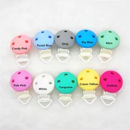 PACIFIER HOLDER CLIPS CHENKAI 10st Silicone Round Teether Diy Baby Dummy Chain Holder Soother Nursing Jewelry Toy Plastic 231215