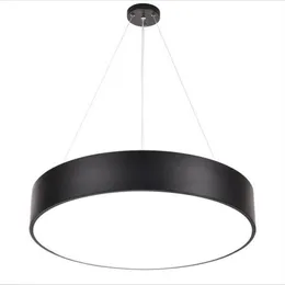 Современный минимализм светодиодный подвесной светильник, круглые люстры, черные светильники для офиса, кабинета, гостиной, спальни AC85-265V287o
