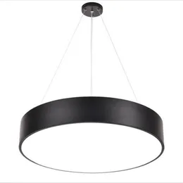 الحد الأدنى الحديثة LED Pendant LAMP مستديرة الثورة تركيبات الإضاءة السوداء لغرفة المعيشة غرفة نوم AC85-265V287O