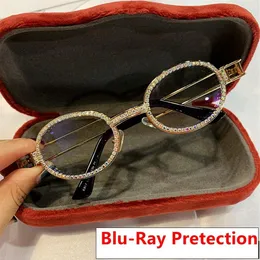 Pretection retro redondo óculos de sol feminino vintage steampunk óculos de sol masculino lente clara strass óculos de sol oculos201q