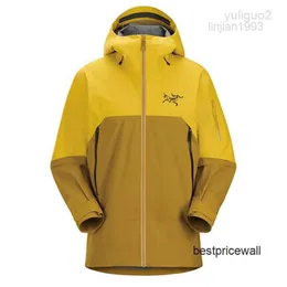 2023Arcterys Jackets Hoodie Archeopteryx Arcterys Rush 시리즈 시리즈 바람 방전 및 방수 야외 후드 충전 코트 스키 재킷 선물 옐로우 오라클/디즈 HBAE