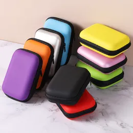 Hörlurar förvaringspåse bärbara öronsnäckor Pouch Box Headset Cover Protector Mini dragkedja Hårt hörlurarfodral USB -kabelarrangör FMT2109