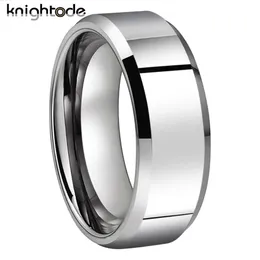 Bröllopsringar 6mm 8mm Classic Tungsten Carbide Wedding Ring For Mens Birthday Ring Gift Plat Polished Beveled Edge For Comant Fit 231214