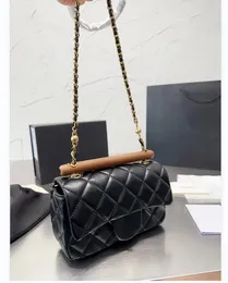 ahşap tutamak CF kadın çantaları moda alışveriş çantaları omuz çantaları gerçek deri zincir flep crossbody elçi çantaları lüks tasarımcı cüzdan cüzdan çantası