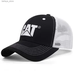 Ball Caps Mesh Hat Oddychaj Summer Men Baseball Hat Sport Hat Casual Golf Hat Fashion Dasual Woman Sun Cap Haft Cat Adult Biker CAPL231212