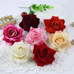 10PCS Große Samt Tuch Rosen Künstliche Blumen Köpfe Hochzeit Auto Dekoration Weihnachten Halloween Party Geschenk Box Decor flores231W