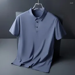 メンズTシャツ1199ヘビー級短袖Tシャツ夏のビジネスラペルソリッドカラー父親のシンプルトップカジュアルルーズプルオーバー