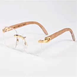 Nova moda esportes chifre de búfalo masculino retro madeira óculos de sol homem e mulher preto marrom lente transparente sem moldura lunettes gafas de312y