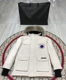 Üst Küfür Ceketler Erkekler Tasarımcı Gerçek Coyote Kürk Döküm Wyndham Windbreaker Jassen Outerwear Hooded Fourrure Manteau Aşağı Ceket Ceket Hiver Parka