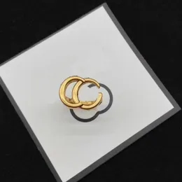 Hele vintage designer merk letter band ringen luxe heren dames 18K vergulde hoogwaardige holle lijnen opening mode Al251S