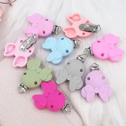 Pacifier Holders Clips Chenkai 10pcs動物形状シリコンTeether diy baby dummyチェーンホルダーSoother看護ジュエリーおもちゃ231215