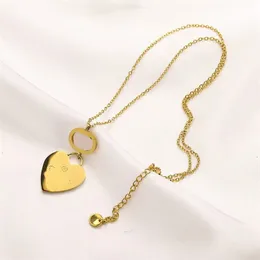 Romantic heart love necklace earring letter interlocking stud luxury earrings gold plated metal charm pendant necklace designer for women daily wear zb097