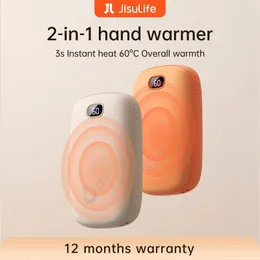 Electric Heaters JISULIFE Hand Warmers Rechargeable 3S Instant Heat USB Power Bank Portable Electric Heater With LED Digital Screen Fast Warm 231214