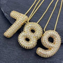 Pingente colares simples cz cristal oco amor coração 0-9 número sorte neklaces moda jóias presentes de aniversário para mulher