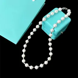 Colares de pingente Moda moda jóias t casa elegante luz luxo branco mãe de pérola pequeno tubo redondo colar de anel único DESIGNERS