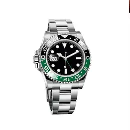 Um novo relógio masculino gmt 41mm verde preto cerâmica Sprite círculo mecânico cal 3186 automático safira masculino b p relógio de pulso 291d