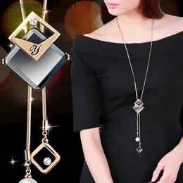 Hänge halsband byspt collier femme long grå kristallhalsband hängsmycken för kvinnor runda uttalande halsband maxi colar kedja mode smycken231215