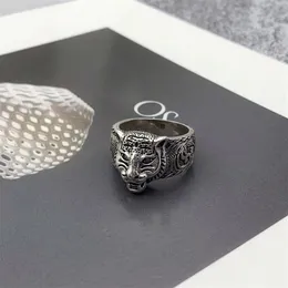 Women Men Tiger Head Ring with Stamp Vintage Animal Letter Finger Rings for Gift Party Fashion Jewelry Size 6-10205y