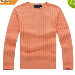 Kvinnors tröjor gratis frakt 2018 Ny högkvalitativ mil Wile Polo Brand Men's Twist Sweater Knit Cotton Jumper Pullover Small Horse Gamea6or