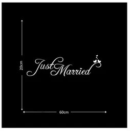 10 Stück Aufkleber „Just Married“, Autoaufkleber, Fensteraufkleber, Fensteraufkleber, 20,3 x 69,9 cm, Weiß, perfekt für Hochzeiten, Flitterwochen