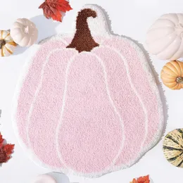 Tappeti Tappeto a forma di zucca Decorazioni rosa Decorazioni autunnali per la casa Festa di Halloween Tappetino da bagno arancione nero Morbido H