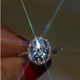 Anello eterno in argento sterling 925 gioielleria raffinata con timbro S925 intarsiato 1 carato CZ anello di fidanzamento con diamante simulato misura 4-9238D