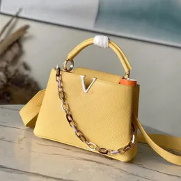 10a toppkvalitet designer väska kvinnor tygväska capucines handväska lyxiga handväskor 27 cm lady axel väskor totes läder koppling påse crossbody väska