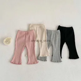 Tuta MILANCEL 2023 Primavera Nuovi vestiti del bambino Pantaloni svasati per bambini Pantaloni per ragazze infantili solidiL231129