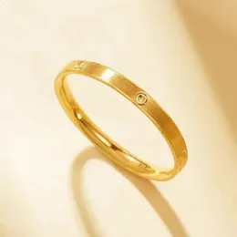 Bröllopsringar 18K Pure Gold Ring Plain Gold Ring For Women Ring Color Gold Tail Ring Par Ring Gift Boutique SMYELTY 231214