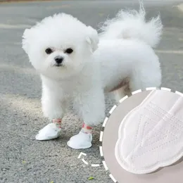 개 의류 20pcs/set white shod with edredable straps non-sovenbric pet prosposable shoe covers foot foot cover