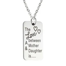 Paslanmaz Çelik Gümüş Tag Anahtar Yüzük 'Anne ve kız arasındaki aşk' Anneler Günü Hediyesi Çift Kalp Key 243E