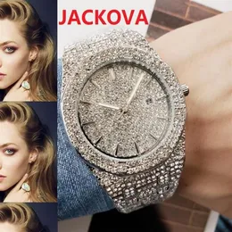 Glacé Plein Diamants Bague Montre-Bracelet Hip Hop En Acier Inoxydable Hommes Femmes Calendrier Mouvement À Quartz Célèbre designer classique Couple325F